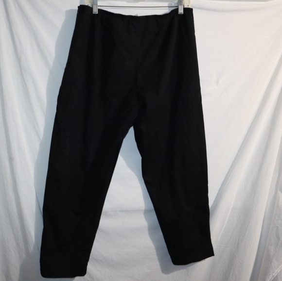 Eileen Fisher Organic Cotton Spandex  Slim Ankle Pant Slits Black - Picture 6 of 12